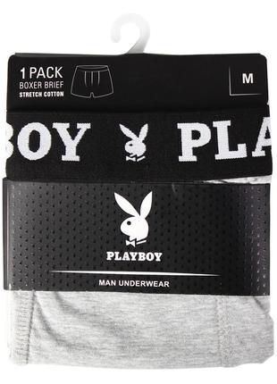 Трусы-боксеры playboy men's underwear classic 1-pack s grey annya-02032 фото