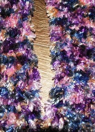 Пухнастий шарф яскравий кольоровий м'який довгий1 фото