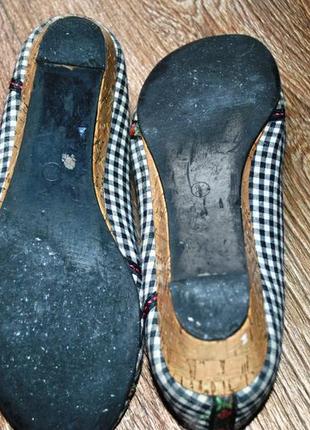 Балетки туфли яркие летние в клетку серые 23,5 см5 фото