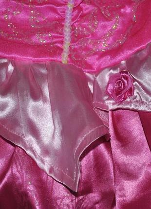 Платье disney 7-8 лет розовое на принцессу фею спереди кулон к...5 фото