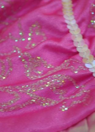 Платье disney 7-8 лет розовое на принцессу фею спереди кулон к...9 фото