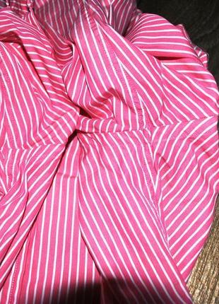 Сорочка італія демісезонна рожева блузка 42 s смужка класиків...5 фото