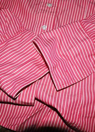 Сорочка італія демісезонна рожева блузка 42 s смужка класиків...6 фото