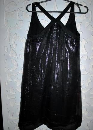 Платье oasis черное с люрексом нарядное s-m блестящее вечернее5 фото