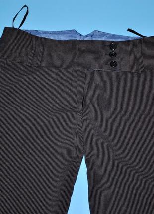 Штани s жіночі сірі штани в смужку класика з кишенями прямі5 фото