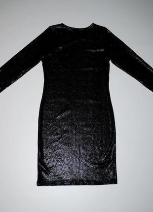 Шикарне плаття s m l міні чорне блискуче по фігурі довгий ...4 фото