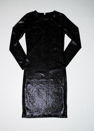 Шикарне плаття s m l міні чорне блискуче по фігурі довгий ...8 фото