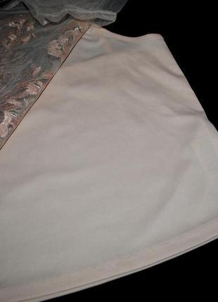 Футболка блуза жіноча s /m топ та сітка з вишивкою паєтками п...7 фото