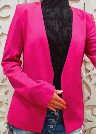 Піджак жіночий m&s бренд фуксія s приталений яскравий рожевий1 фото