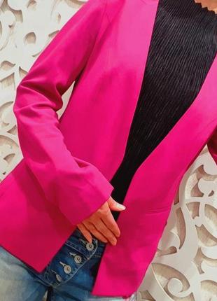 Піджак жіночий m&s бренд фуксія s приталений яскравий рожевий3 фото