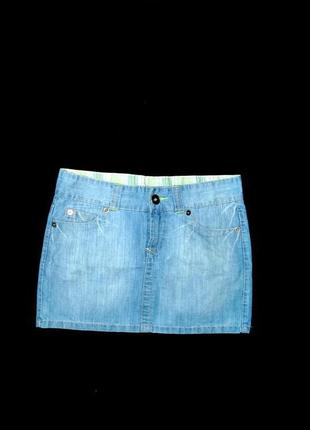 Спідниця джинсова блакитна бренд denim zara asos s стильна модна.2 фото