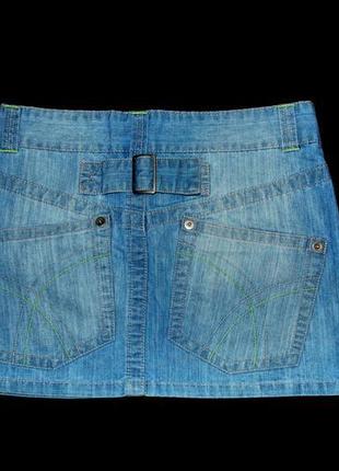 Спідниця джинсова блакитна бренд denim zara asos s стильна модна.3 фото