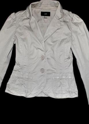 Піджак жакет жіночий h&m бежевий сірий xs-s джинсовий осінній...1 фото