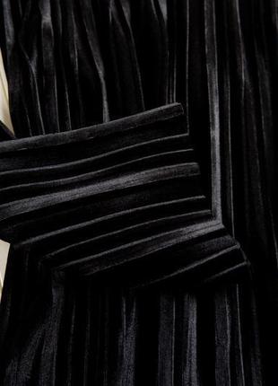 Кофта реглан светр чорна оксамитова m&s жіноча плісе пліс...7 фото