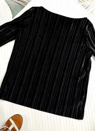 Кофта реглан светр чорна оксамитова m&s жіноча плісе пліс...8 фото
