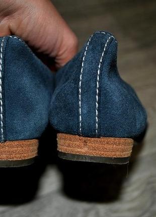 Осінні жіночі туфлі бренда clarks замшеві сині 24,5-25 см3 фото