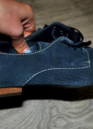 Осінні жіночі туфлі бренда clarks замшеві сині 24,5-25 см8 фото