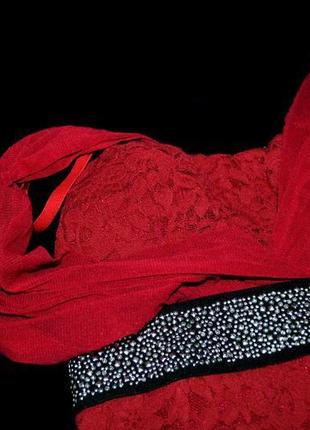Сукня з віскози червоне xs s вечірній облягає по фігурі п...4 фото