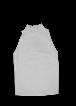 Базовий топ футболка h&m (швеція m/l під горло біла водолазка...5 фото