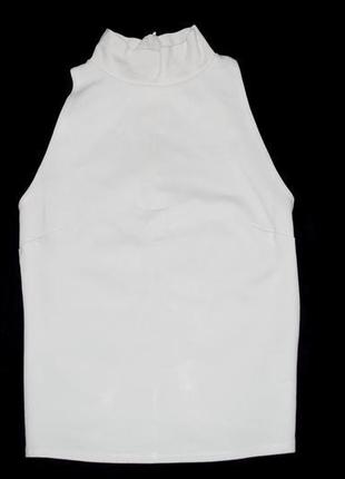 Базовий топ футболка h&m (швеція m/l під горло біла водолазка...7 фото