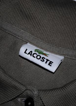 Майка колір хакі насичений стиль polo від lacoste футболка бренд2 фото