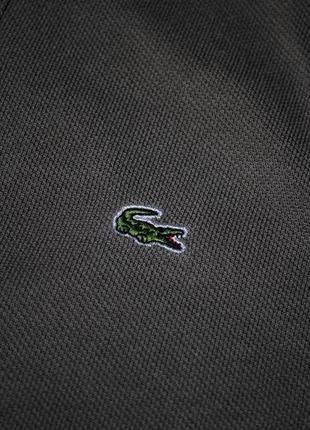 Майка колір хакі насичений стиль polo від lacoste футболка бренд6 фото