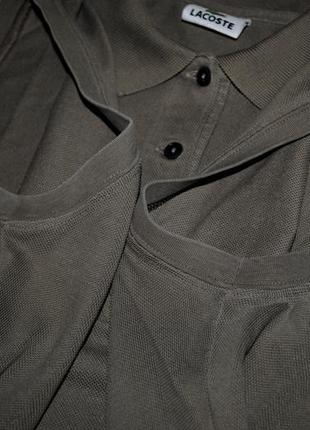 Майка колір хакі насичений стиль polo від lacoste футболка бренд7 фото