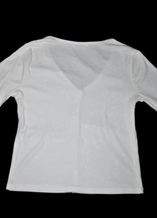 Кофта на гудзиках біла бренд zara m/l базова рубчик белосне...4 фото