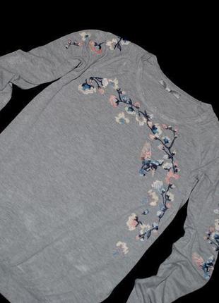 Кофта жіноча next світшот светр сірий із вишивкою бренд s лон...1 фото