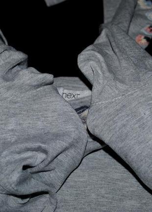 Кофта жіноча next світшот светр сірий із вишивкою бренд s лон...7 фото