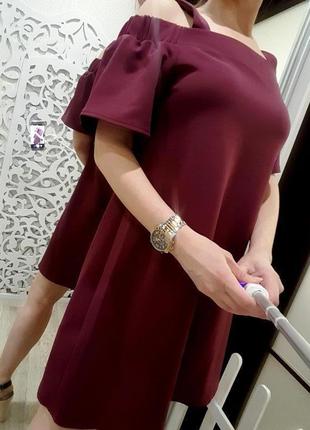 Сукня new look s-m бургунд марсала модне круте шикарне лондон2 фото