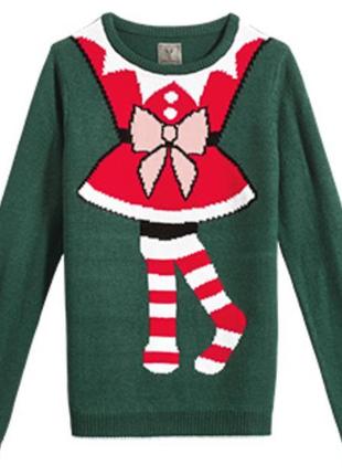 Женский стильный джемпер с рождественским мотивом от blue motion, м 40/42 евро=46-48 наш