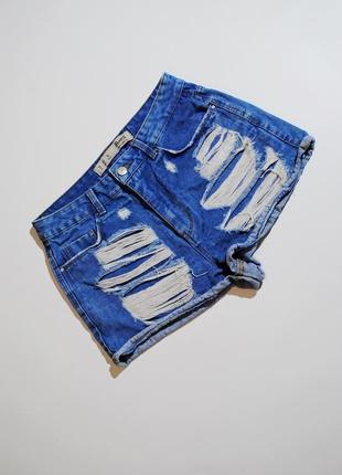 Круті джинсові шорти з високою посадкою яскраві denim zara го...