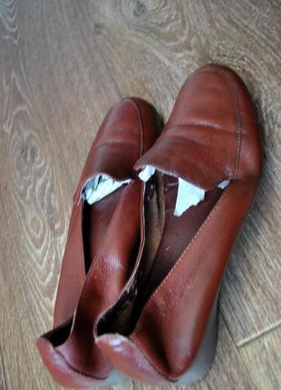Лофери сліпони туфлі шкіряні коричневі натуральні 37 24 см6 фото