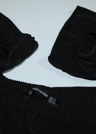 Штаны женские черные бренд stradivarius м прогулочные с карман...8 фото