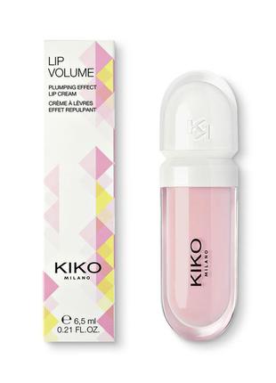 Блиск для губ kiko milano lip volume 01 tutu rose з ефектом збільшення об'єму рожевий1 фото