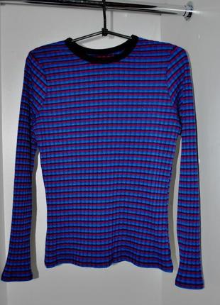 Реглан синій кофта яскравий клітина dkny s-m стильний светр крути6 фото
