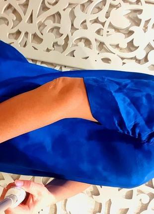 Футболка жіноча синя атласна з атласу бренд zara шикарна ...10 фото