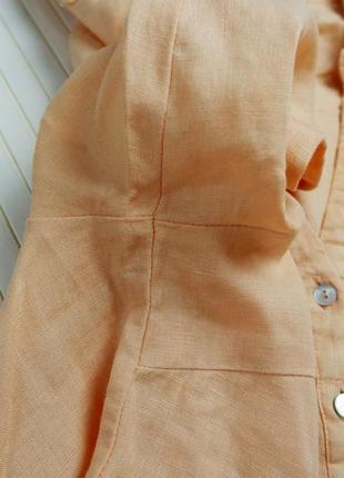 Сорочка блуза блузка льон персикова malvin пудрова лляна л...4 фото