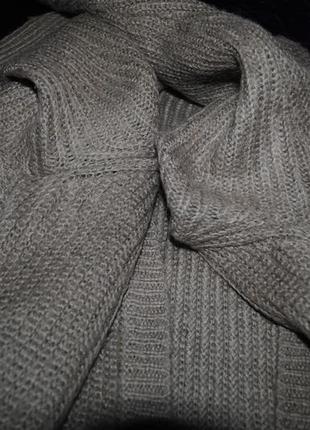 Кардиган светр l кофта подовжена з кишенями бежевий в'язаний...6 фото