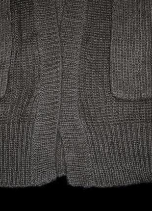 Кардиган светр l кофта подовжена з кишенями бежевий в'язаний...7 фото