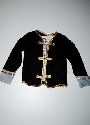 Пиджак с кофтой и ребрами на хеллоуин черный золотой на 7 8 9 лет