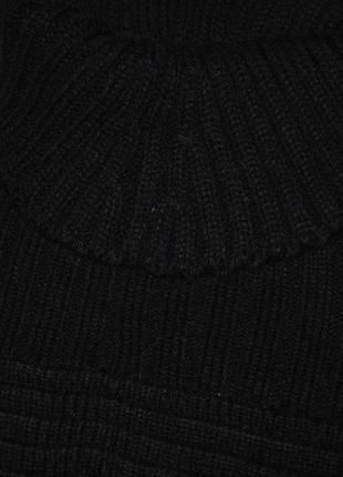 Душгрейка гольф-накидка в рубчик чорний в'язаний светр із горл...2 фото