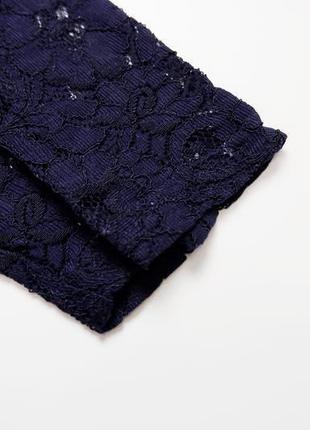 Кофта oasis ажурна синя жіноча рукави 3⁄4 гіпюр реглан блуза...5 фото