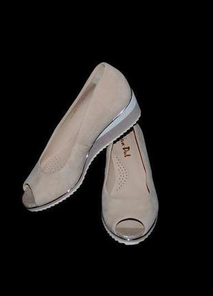 Туфлі 36 ніжні пудрові натуральний замш замшеві бренд van-dal