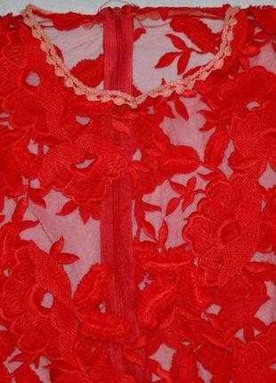 Сукня червоне ажурне на виступ танці латина танцювально...2 фото