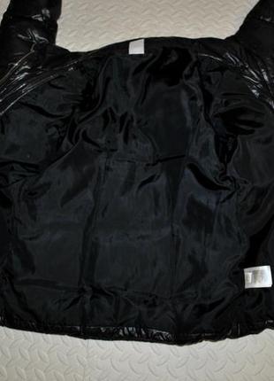 Пуховик чорний бренд adidas оригінал куртка без капюшона10 фото