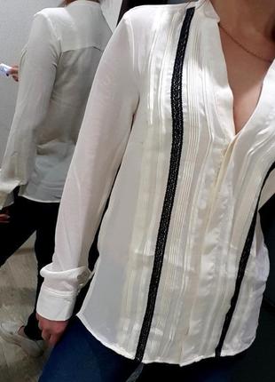 Блуза h&m xs s світло-молочного кольору ошатна стильна2 фото