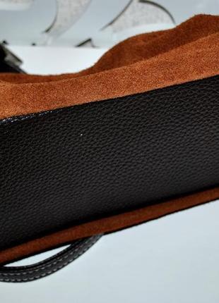 Замшева сумка нова коричнева замш натуральний середня італія5 фото