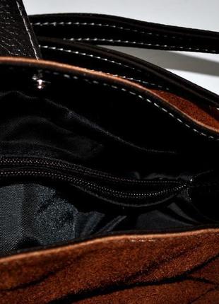 Замшева сумка нова коричнева замш натуральний середня італія6 фото